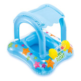 Boia Com Cobertura Bebe Bote Infantil Azul Rosa Piscina Club