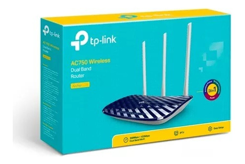 Roteador Tp-link Archer C20 Preto Dual Band Ac750