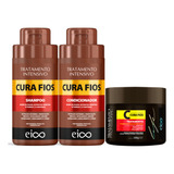 Eico Cura Fios Shampoo + Condicionador 450ml + Máscara 500g