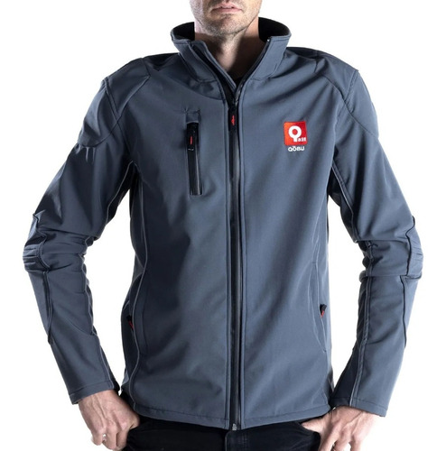 Campera Moto Softshell Grey Jacket Protecciones Qobu Avant