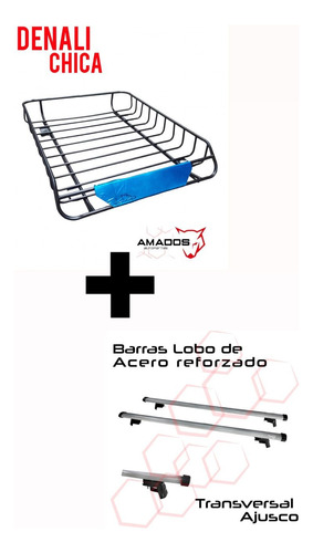 Kit Barras Transversales+ Canastilla Reforzada Porta Equipaj