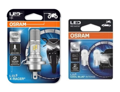  Combo Bombillo Osram H4 Moto Hs1 Led + 158 Cocuyos Led 