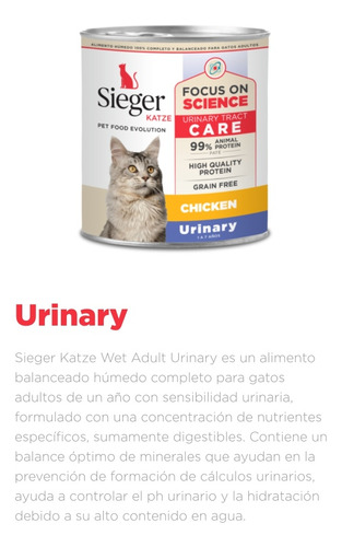 Lata Sieger Katze Urinary Chicken 340g