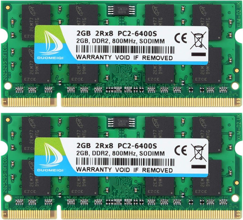 Memoria Ram 4gb Duomeiqi (2 X 2gb) 2rx8 Pc2-6300 Pc2-6400 Pc2-6400s Ddr2 800mhz Sodimm Cl6 1.8v 200 Pin Non-ecc U