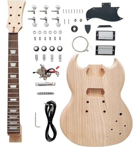 Kits De Guitarra Eléctrica Diy, Estilo Sg De 6 Cuerdas...