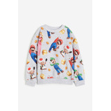 Sudadera Niño H&m Mario Bros The Movie Gris Talla 2-4 Años