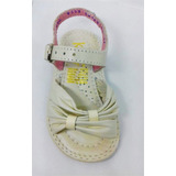 Huaraches Marca Kinder Para Niña 6092 Hueso 12-14 R