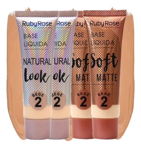 12 Base Soft Matte Ruby Rose Atacado Hb8050