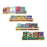 Kit 4 Prateleiras Livro Infantil Montessori Em Pinus - 80cm