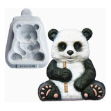 Molde De Silicón Fondant Pasta Resina Oso Panda Animal