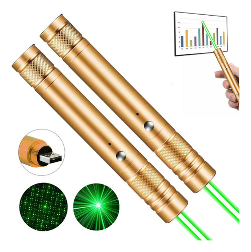 Projetor De Ponteiro Laser Verde Com Carga Recarregável Usb