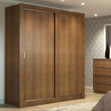 Guarda-roupa Solteiro Madesa Dallas 2 Portas Correr Cor Rustic