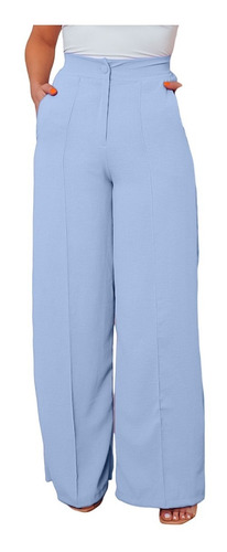 Calça Feminina Social Alfaiataria Pantalona Tecido Wide Leg