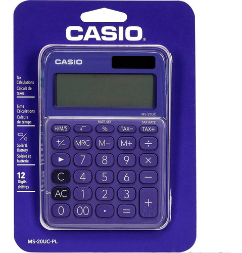 Calculadora Casio Ms-20uc-pj Solar 3 Colores Distintos 