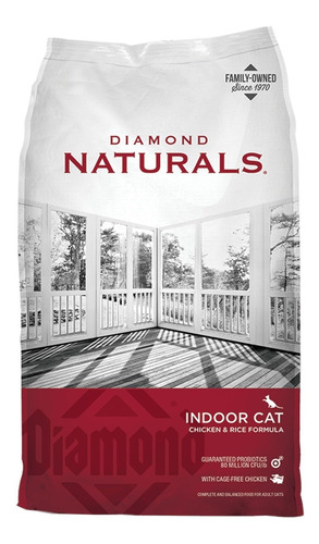 Alimento Diamond Naturals Indoor Cat Para Gato Adulto Sabor Pollo Y Arroz En Bolsa De 2.72kg