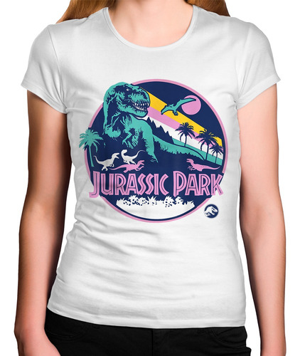 Camiseta Feminina Jurassic Park Vintage Dino Dinossauro
