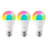 3 Focos Inteligente Led Rgb Multicolor 10w Control Por Wifi