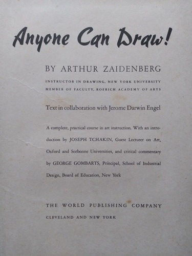 Anyone Can Draw!: Arthur Zaidenberg- Edición 1939