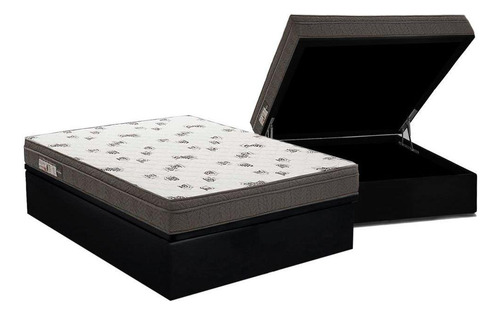 Cama Box Baú Casal: Colchão Espuma Ortobom D45 Light Saúde 