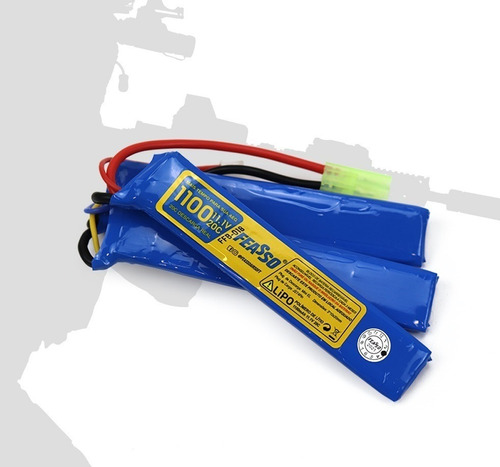 Bateria Lipo 11.1v 1100mah 3s Airsoft Elétrica 3 Stick Rifle