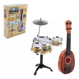 Set Batería Musical Regalo Niña O Niño + Guitarra Juguete 