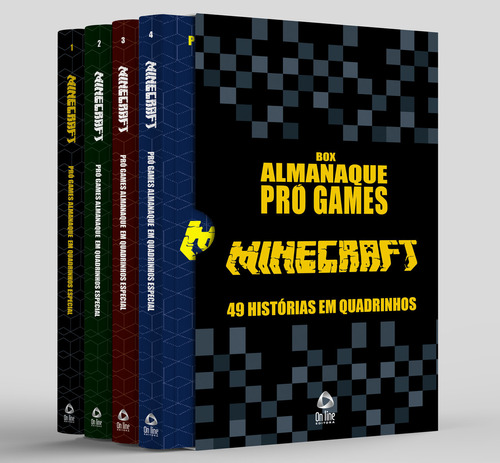 Coleção Pró-games Almanaque Em Quadrinhos Minecraft - Box Com 4 Livros