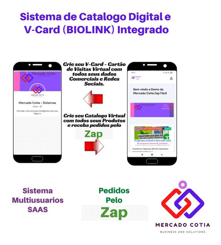 Sistema Catalogo Digital On-line P Whats + V-card + Biolink