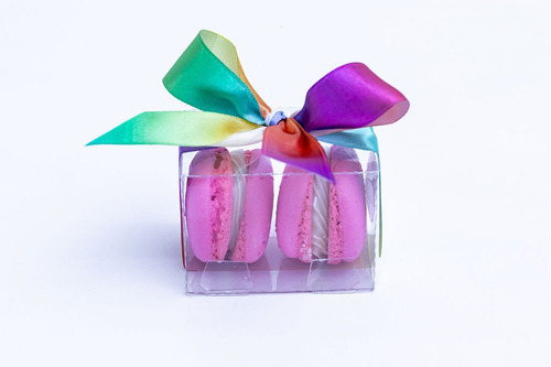 100 Caixas Acetato P/3 Macaron Ou Mini Sabonetes  5x5x7 Cm