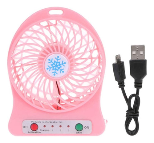 Ventilador Recargable Usb 5v Portátil Mesa Soporte Batería 