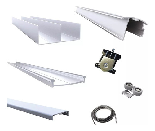 Kit Frente Placard Corredizo Aluminio Plus 2 Mt 2 Pt Cima *