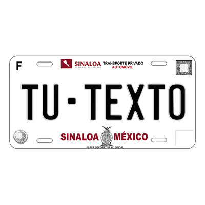 Placas Rubber Stickers Personalizadas Auto Sinaloa 2025 | Meses sin interés