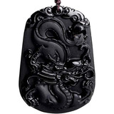 Collar De Animales De Zodiaco Chino Con Cuentas De Obsidiana