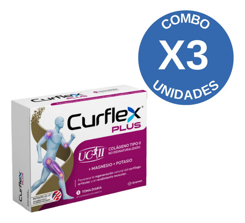 Pack X3 Suplementos Curlflex Plus En Caja 30un