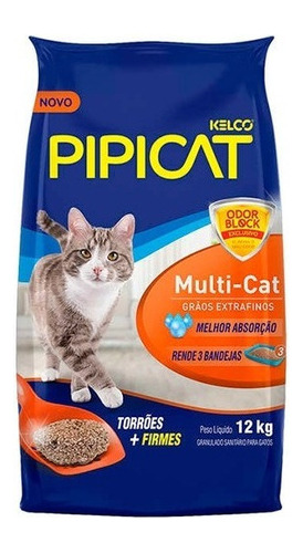 Areia Sanitária Kelco Pipicat Multi-cat - 12kg