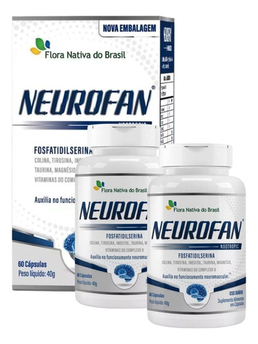 Kit 2 Neurofan Memória + Concentração 60 Caps Flora Nativa