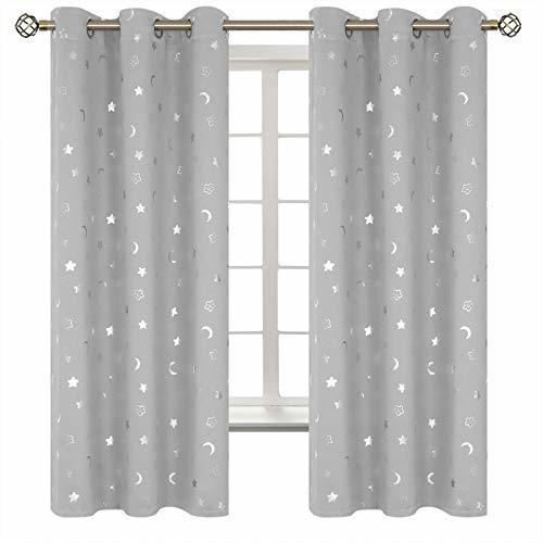 Cortinas Opacas Diseño De Luna Y Estrellas Dormitorio ...