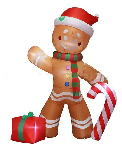 2.4m Inflable Gingerbread Man Decoraciones Para Navidad