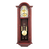 Reloj Bulova Clocks De Pared Vintage Con Pendulo C3381 Full Estructura Cedro Fondo Dorado