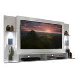 Painel Com Suporte Tv 60  E 2 Leds Vegas Multimóveis V3677 Cor Branco