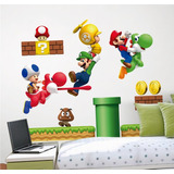 Vinilo Decorativo 3d Mario Bros Stickers De Pared 140x120cm