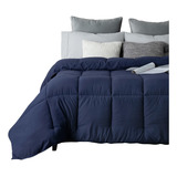 Edredón Esquimal Duvet Edredón Acolchado Duvet Queen Diseño Lisa Color Azul Marino De 222cm X 250cm