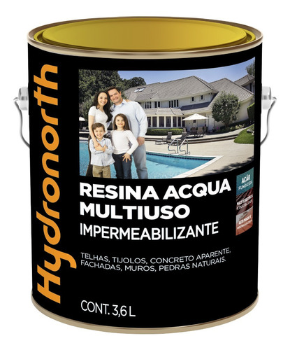 Resina Base D'agua Brilhante Hydronorth Incolor 3,6l Cor Água