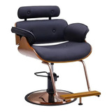 Sillón Peluquería Hidráulico Para Corte Silla Hombre Y Mujer Color Negro