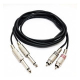 Cabo 2 P10 Mono X 2 Rca 2 Metros Excelente Qualiade Metal