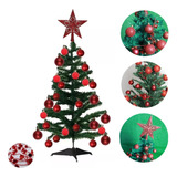 Arvore Natal Enfeitada Grande 120cm 300 Galhos Vermelho Sino