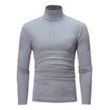 Polera Cuello Alto Polar Hombre Larga Premium Textura Suave