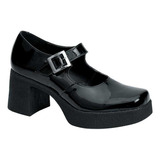 Zapato Escolar Con Tacón Vi Line Fashion Negro Teens 5607