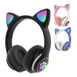 Diadema Con Auricular Bluetooth Oreja De Gato Rgb Led Bg-116