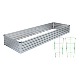 Cama De Jardín Elevada Galvanizada De 8 X 4 X 1 Pies, Kit De