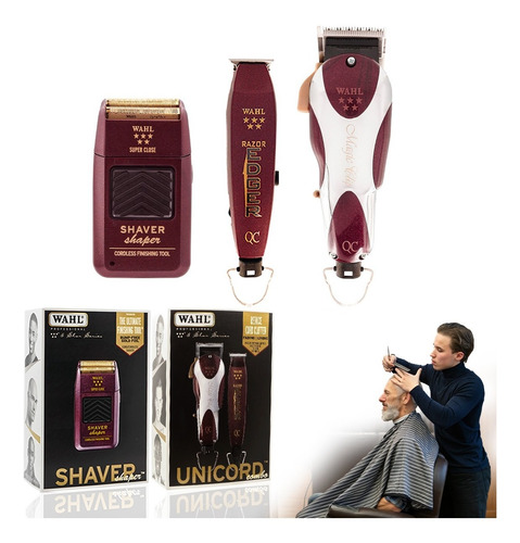 Oferta Combo Wahl Unicord/shaver 5 Estrellas Profesional Tintas Originales 